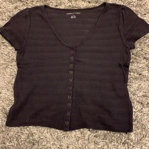 Navy Blue Cropped T-Shirt